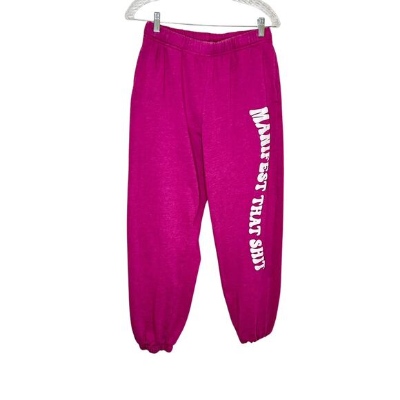 Garage Fuchsia Manifest That Shit High Waist Cozy Sweatpants - Picture 1 of 7